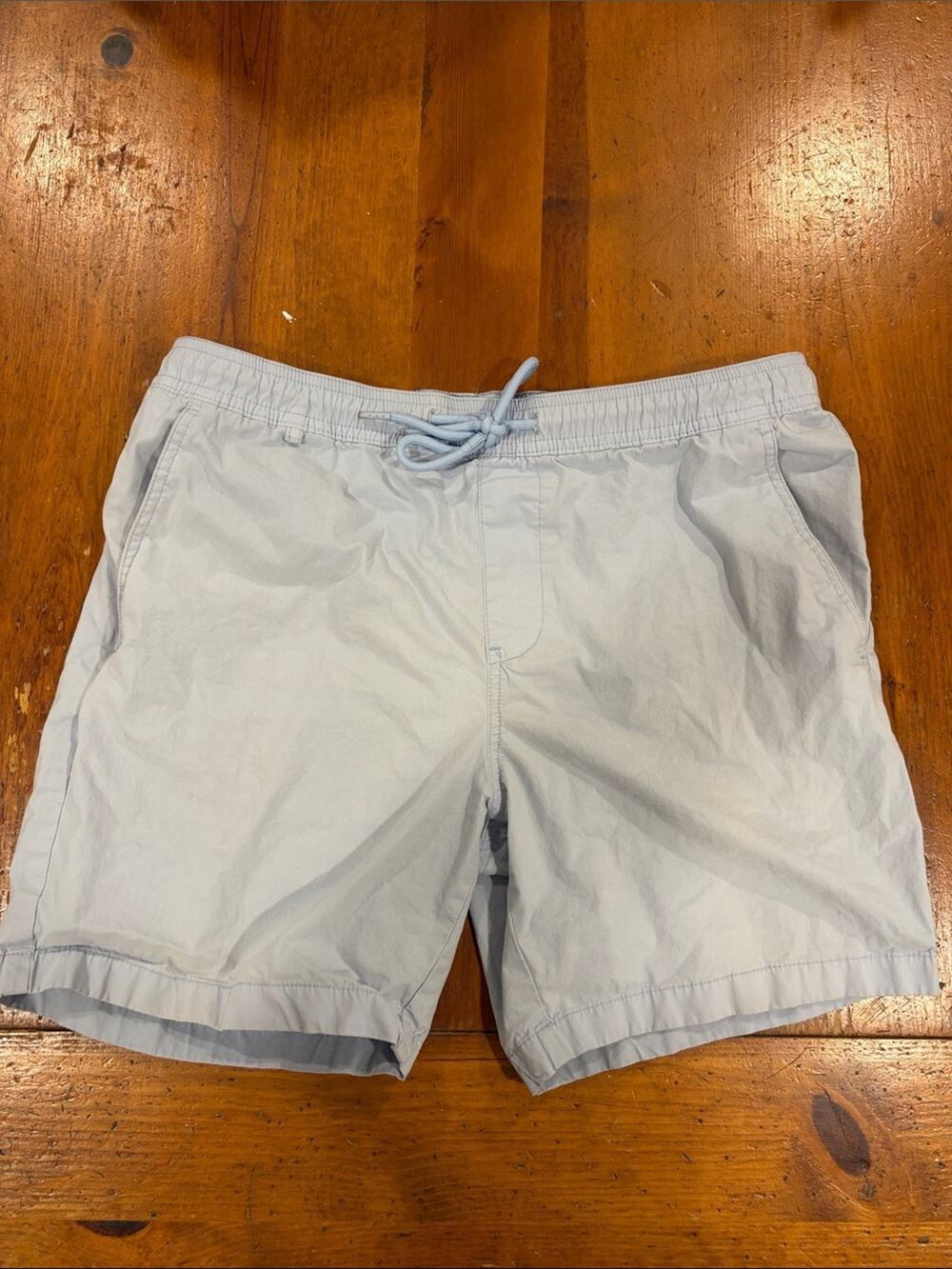 Denim & Flower Light Blue Men's Swim Trunks with Drawstring